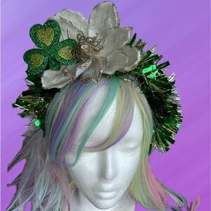 Handcrafted St Patrick’s Day Shamrock Green and Gold  Garland Magnolia Headb…